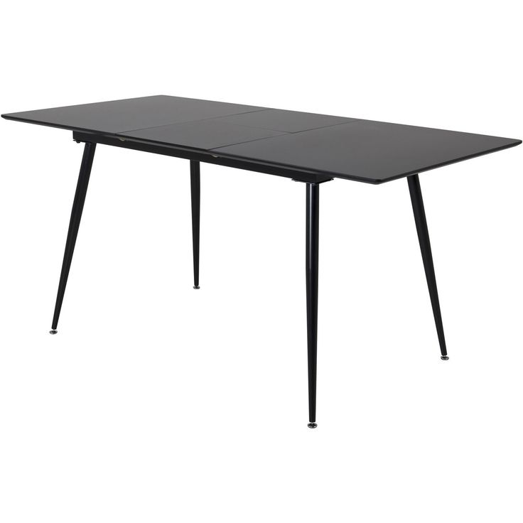 Jatkettava ruokapöytä Venture Home Silar, 120/160x80cm, musta