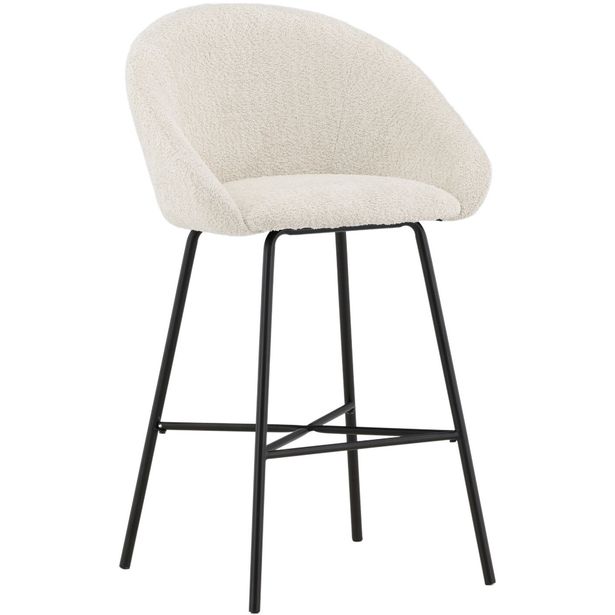 Baarituoli Venture Home Velvet, valkoinen teddy