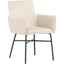 Ruokapöydän tuoli Venture Home Petra, musta/beige