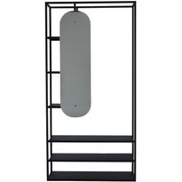 Vaaterekki peilillä Venture Home Classe Closet, musta