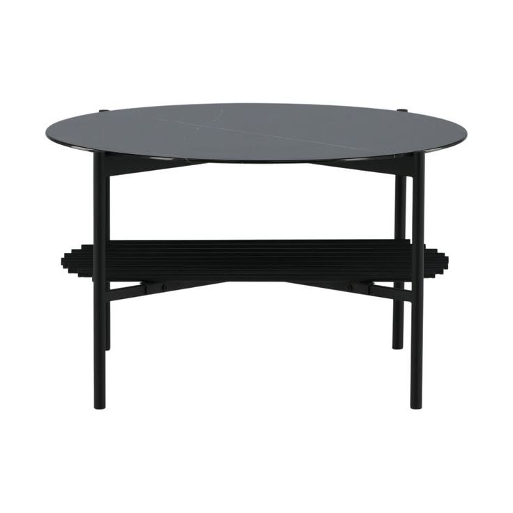 Sohvapöytä Venture Home Von Staf, ⌀80cm, musta/savulasi