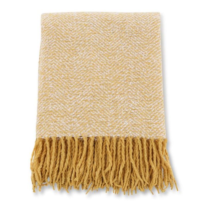 Torkkupeitto Venture Home Toby, 130x170cm, keltainen
