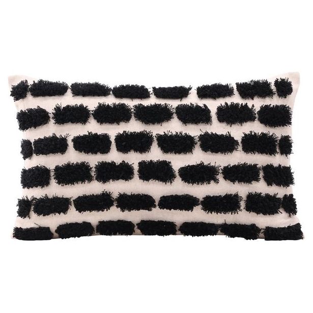 Koristetyynynpäällinen Venture Home Lova, 30x50cm, beige/musta