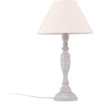 Pöytävalaisin Venture Home Caen, ø35x62cm, vaaleanharmaa/beige