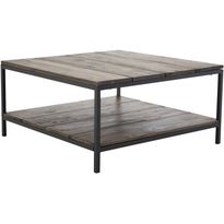 Sohvapöytä Venture Home Padang, 80x80cm, musta/tumma puu