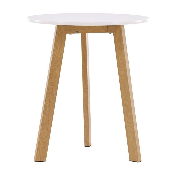 Ruokapöytä Venture Home Leonora ⌀65cm, valkoinen/tammi