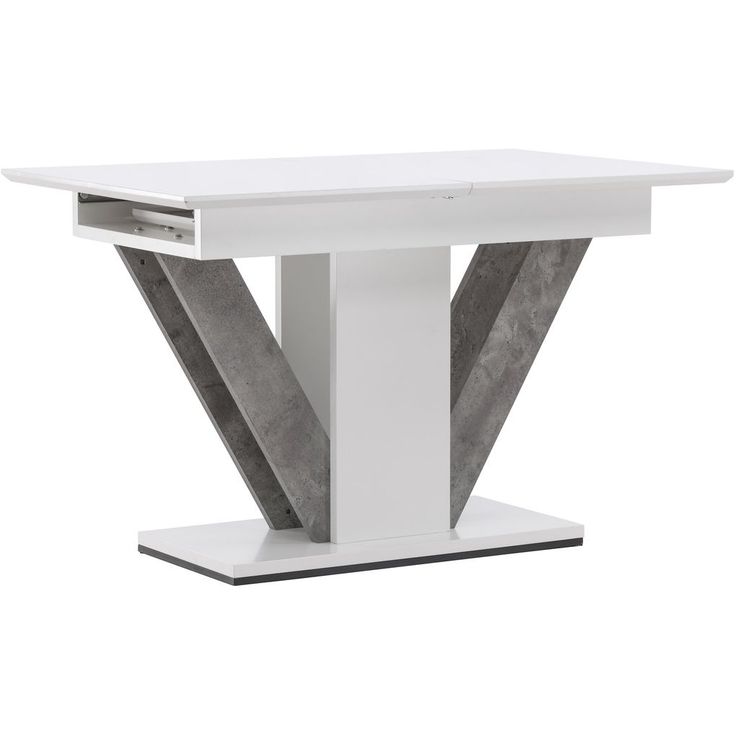 Jatkettava ruokapöytä Venture Home Disa, 120/160x80cm, valkoinen/harmaa