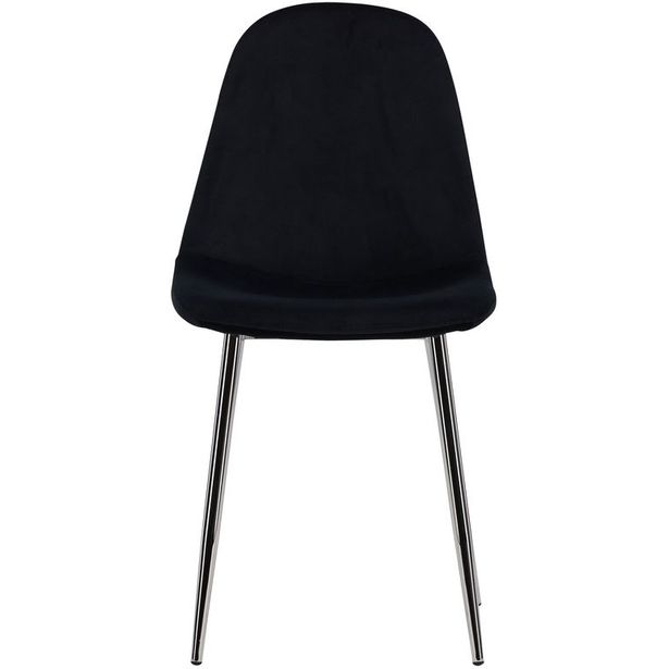 Ruokapöydän tuoli Venture Home Polar Velvet, musta/kromi