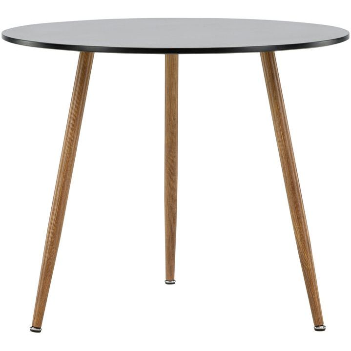 Ruokapöytä Venture Home Polar, ø90cm, musta/ruskea