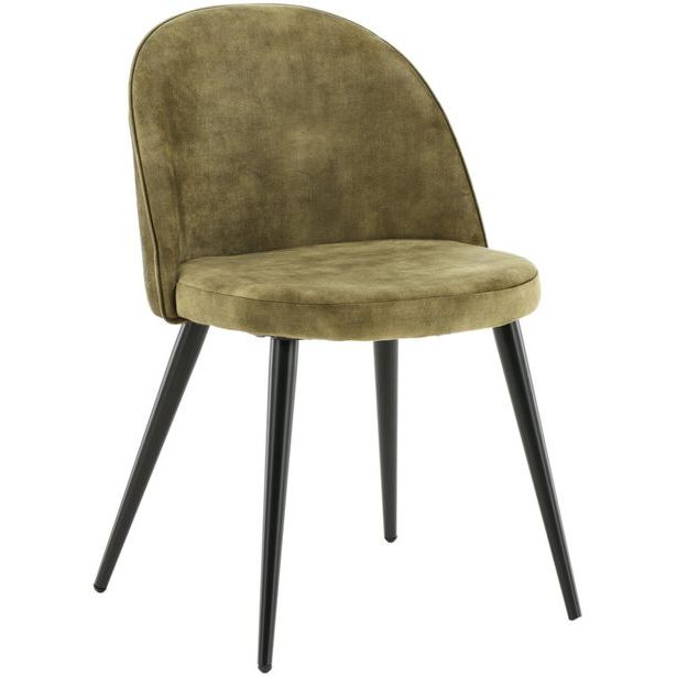 Ruokapöydän tuoli Venture Home Velvet, musta/oliivinvihreä sametti