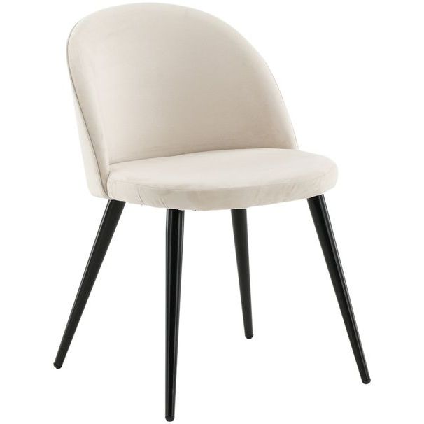 Ruokapöydän tuoli Venture Home Velvet, musta/beige sametti