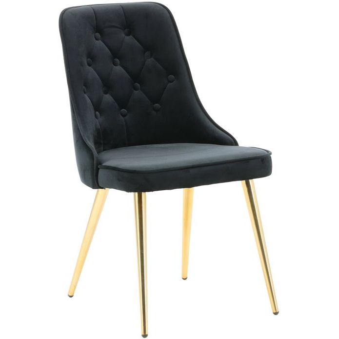 Ruokapöydän tuoli Venture Home Velvet Lyx, messinki/musta sametti