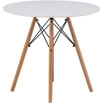 Ruokapöytä Venture Home Danburi, ⌀60cm, valkoinen/puu