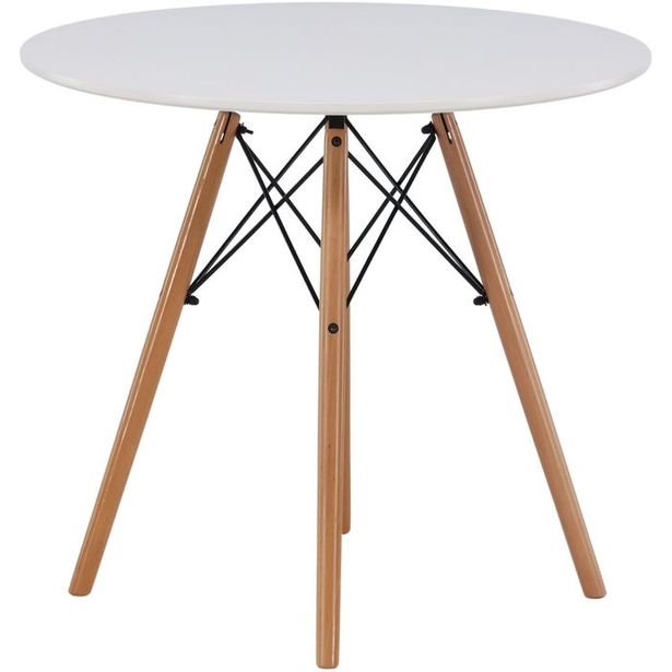 Ruokapöytä Venture Home Danburi, ⌀60cm, valkoinen/puu