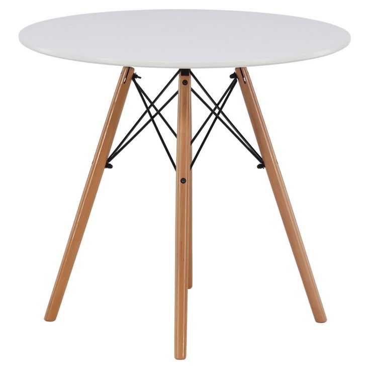 Ruokapöytä Venture Home Danburi, ⌀60cm, valkoinen/puu