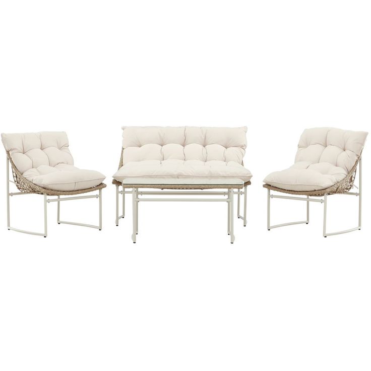 Sohvaryhmä Venture Home Tina, 2-istuttava sohva + 2 lepotuolia + sohvapöytä, beige