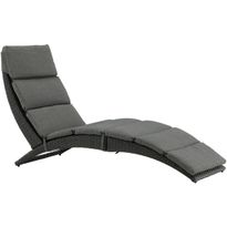 Aurinkotuoli Venture Home Archie, pehmusteilla, harmaa/musta