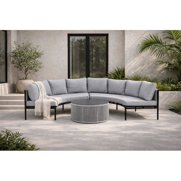 Sohvaryhmä Venture Home Virya, kulmasohva + sohvapöytä, musta/harmaa Google Shopping kuva