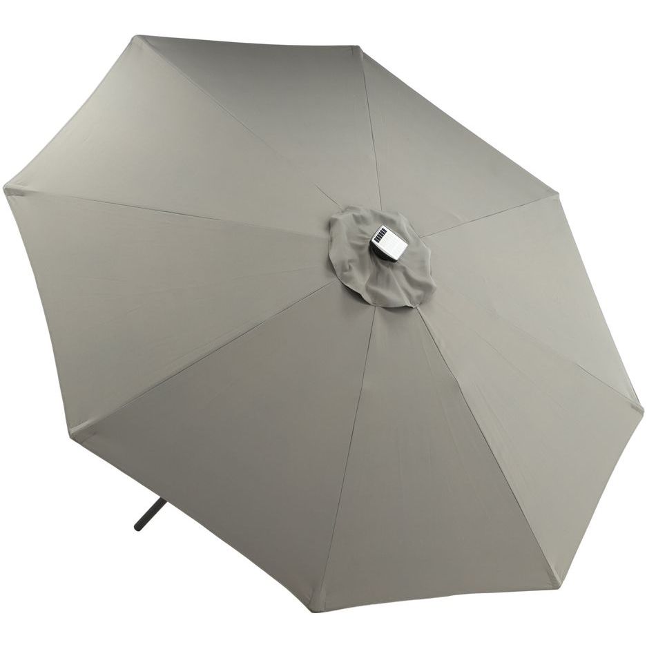 Aurinkovarjo LED-valolla Venture Home Saba, 270cm, harmaa