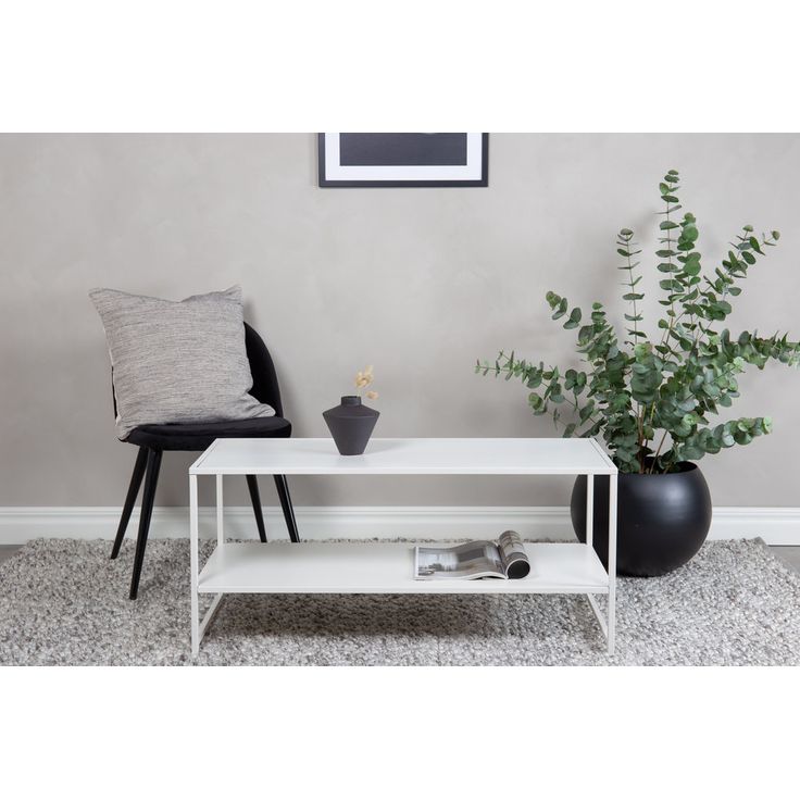 Sohvapöytä Venture Home Staal, 102x45x43 cm valkoinen