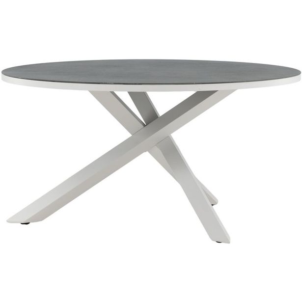 Ruokapöytä Venture Home Copacabana, ø140cm, harmaa/valkoinen