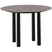 Ruokapöytä Venture Home Havsten, ⌀106cm, ruskea marmorikuvio