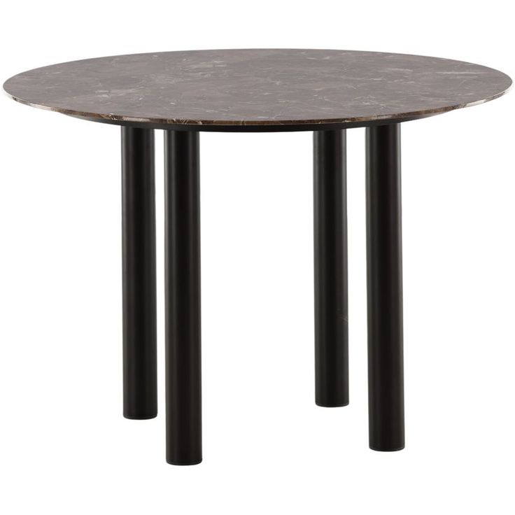 Ruokapöytä Venture Home Havsten, ⌀106cm, ruskea marmorikuvio