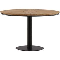 Ruokapöytä Venture Home Croft, ø120cm, tiikki/musta
