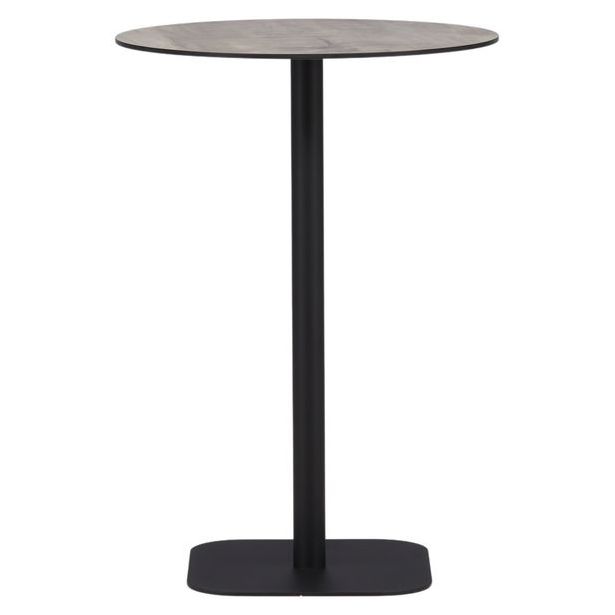 Baaripöytä Venture Home Milano, ø70cm, harmaa/musta