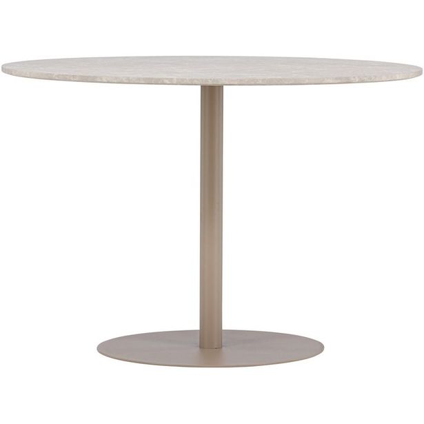 Ruokapöytä Venture Home Lycke, ⌀110cm, beige/marmorikuvio