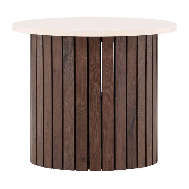 Sivupöytä Venture Home Visingsö, ⌀52cm, beige/ruskea