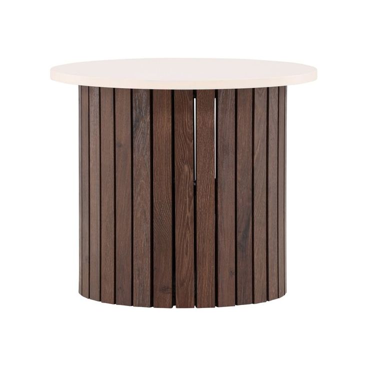 Sivupöytä Venture Home Visingsö, ⌀52cm, beige/ruskea