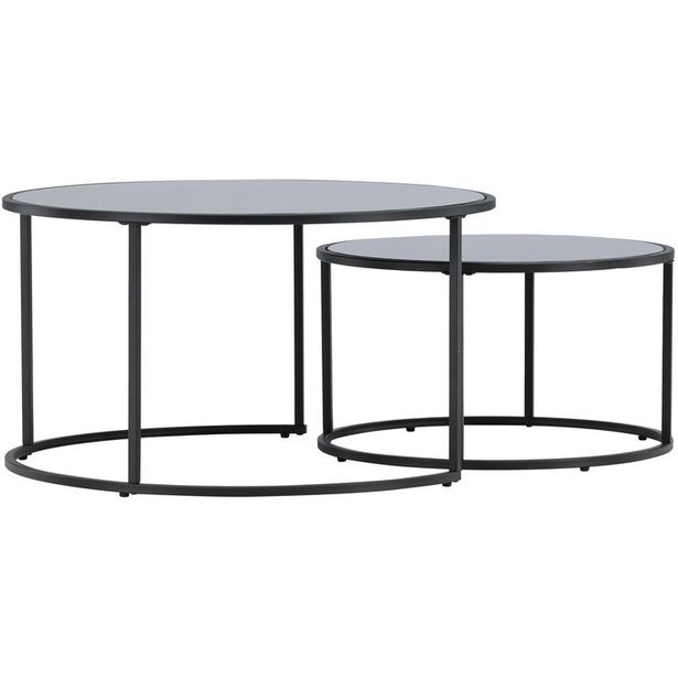 Sarjapöytä Venture Home Twin, ⌀79.5cm + ⌀59.5cm, musta