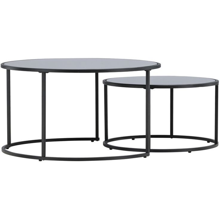 Sarjapöytä Venture Home Twin, ⌀79.5cm + ⌀59.5cm, musta