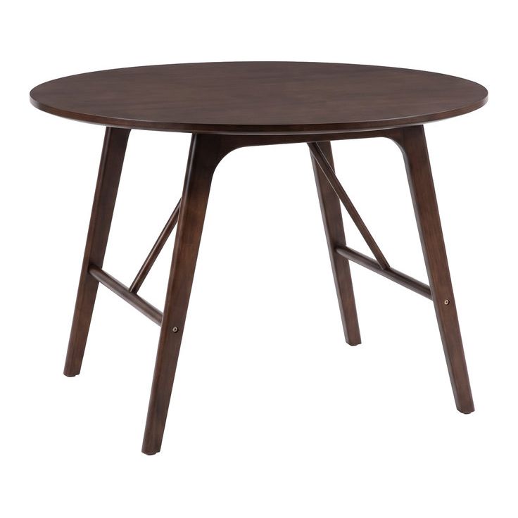 Ruokapöytä Venture Home Kaseidon Ø100cm, kumipuu/MDF, tummanruskea