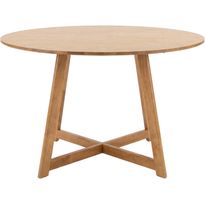 Ruokapöytä Venture Home Yakidon Ø120cm, kumipuu/MDF, tammenvärinen