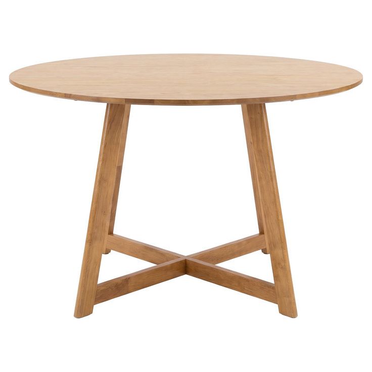 Ruokapöytä Venture Home Yakidon Ø120cm, kumipuu/MDF, tammenvärinen