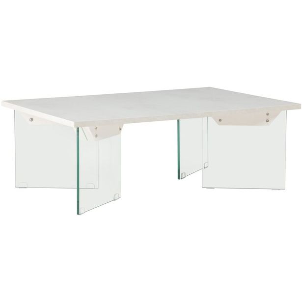 Sohvapöytä Venture Home Ester, 120x80x42cm, lasi/betonikuosi