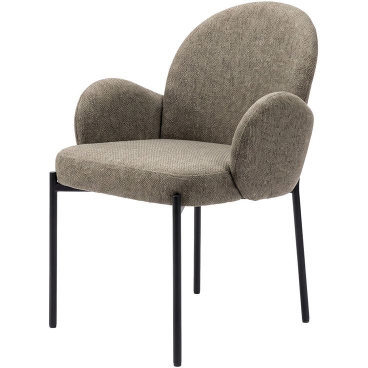 Ruokapöydän tuoli Venture Home Blom, musta/ruskea kangas
