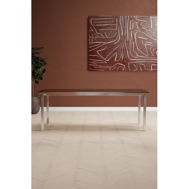 Ruokapöytä Venture Home Cilo, 210x95cm, hopea