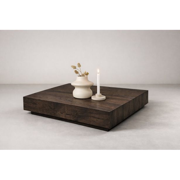 Sohvapöytä Venture Home York, 80x80x15 cm tummanruskea