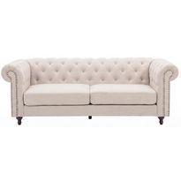 Sohva Venture Home Velvet, 3:n istuttava, pellava, beige