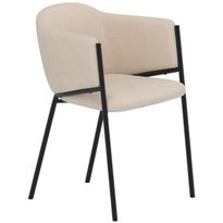 Ruokapöydän tuoli Venture Home Evelina, samettiverhoilu, musta/beige