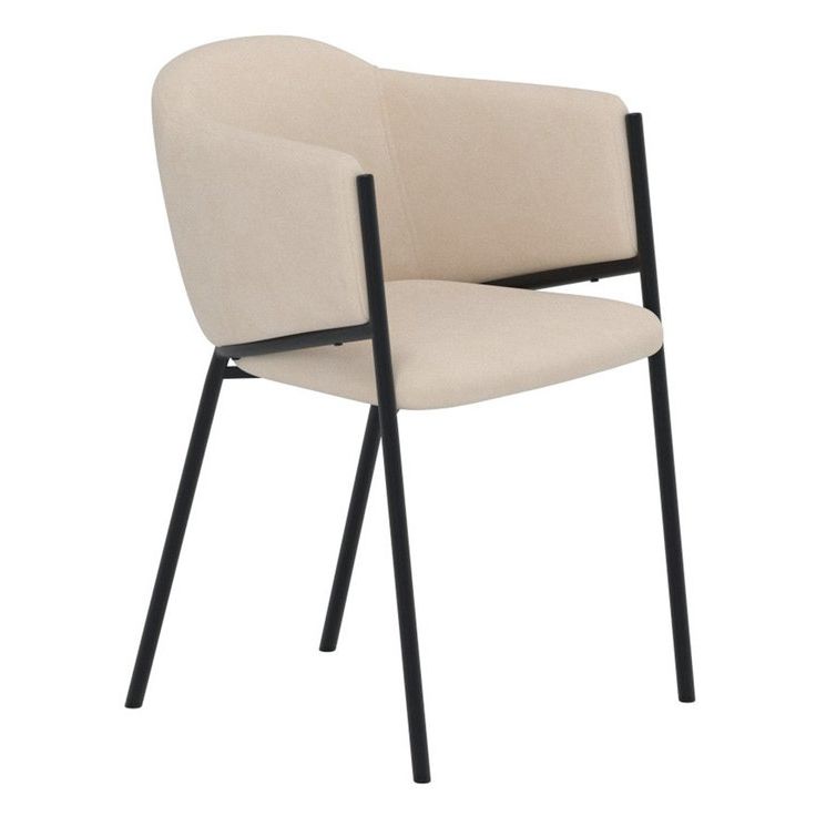 Ruokapöydän tuoli Venture Home Evelina, samettiverhoilu, musta/beige