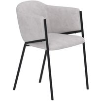 Ruokapöydän tuoli Venture Home Evelina, musta/vaaleanharmaa sametti