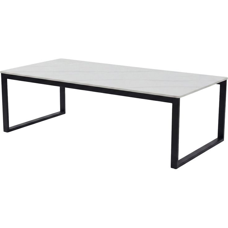 Sohvapöytä Venture Home Estelle 120x60x36cm, marmorijäljitelmä, musta/valkoinen