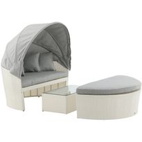 Aurinkosänky/sohvaryhmä Venture Home Padova Love Bed, valkoinen/harmaa