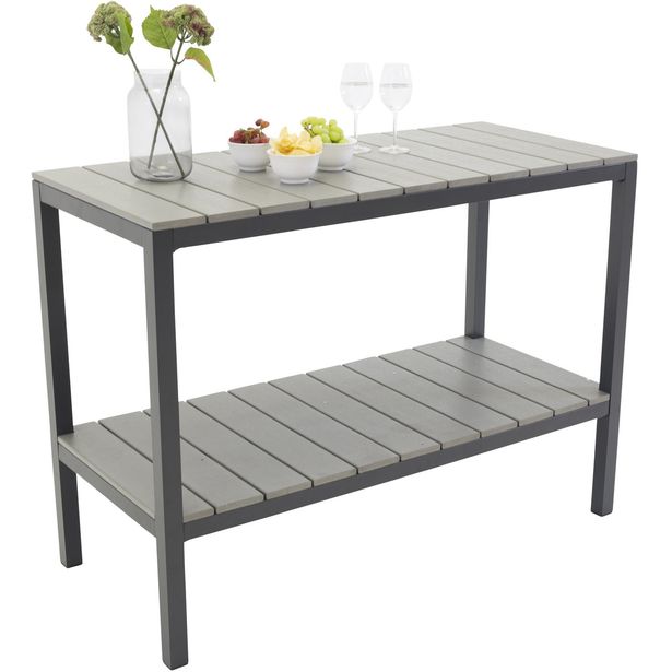 Terassihylly/sivupöytä Venture Home Parma, harmaa/musta