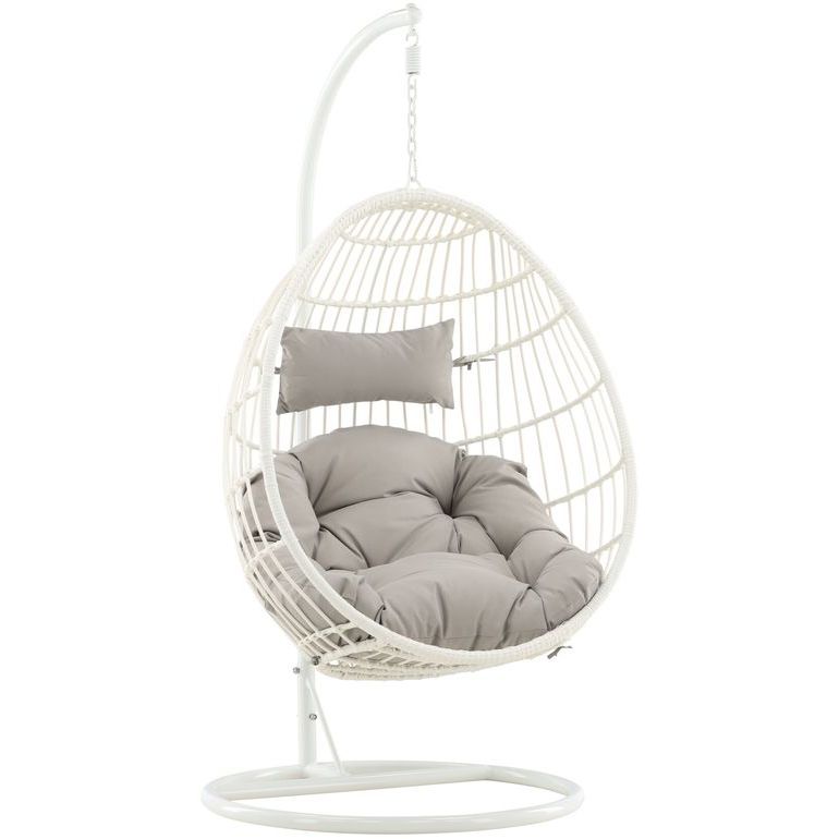 Riipputuoli Venture Home Viga, valkoinen runko / harmaat pehmusteet