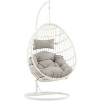 Riipputuoli Venture Home Viga, valkoinen runko / harmaat pehmusteet